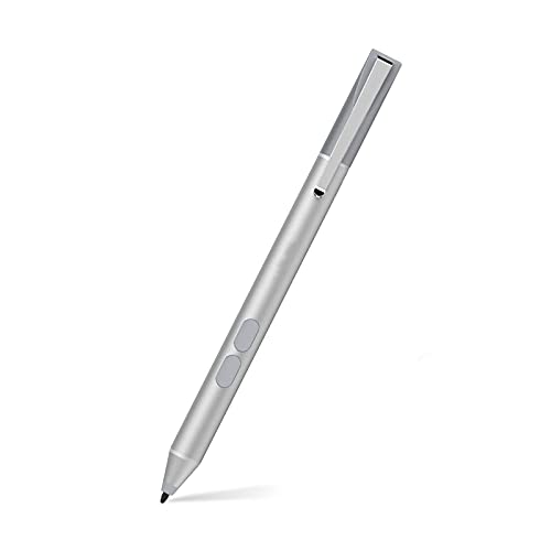 Active Pen for Dell 2-in-1 Touchscreen Laptop, MPP Stylus, Palm Rejection | 1024 Pressure Level, Palm Rejection, Dual Shortcut Buttons, 2500-Hour Battery for Inspiron 5379/7586, Latitude 3190/3390/7230 - color: Silver