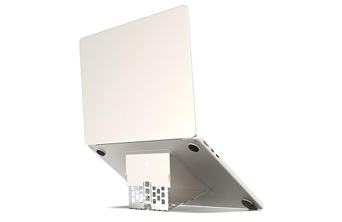 Paper-Thin Stand for MacBook,Laptop Riser, Slim Portable Ergonomic Ventilated Stand, 6 Adjustable Heights from 2.1" to 3.6", Compatible with Laptops Up to 18”, US Patented (Starlight) - color: Starlight