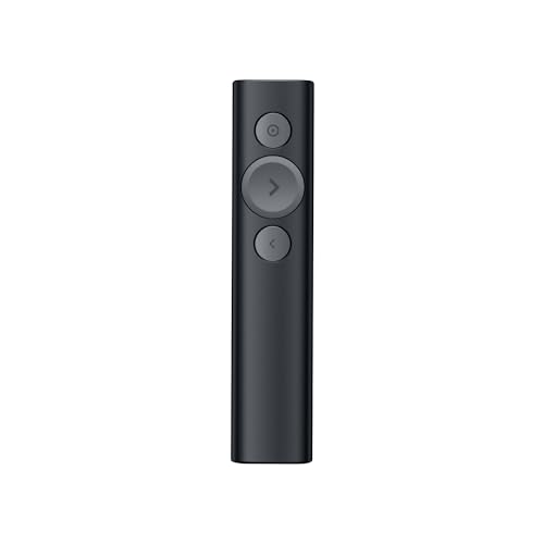 Logitech Spotlight Presentation Remote Universal Wireless - Black | Universal wireless clicker, laser pointer, advanced digital highlighting, 30 m range, quick charging - color: Black
