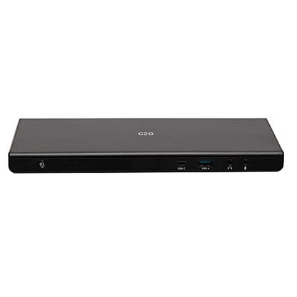 C2G USB-C Docking Station 12-in-1 Triple Display with HDMI, DisplayPort, Ethernet, USB, 3.5mm Audio and Power Delivery up to 85W - 4K 30Hz (TAA Compliant), Black