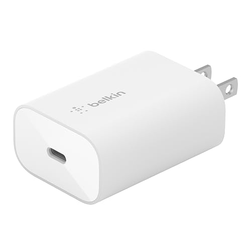 Belkin USB C Charger Block 25W - Power Delivery PPS Super Fast Charging - Apple iPhone 17, Air, Pro, AirPods, Samsung Galaxy S25, iPad, AirPods, Google Pixel 10, Nintendo Switch 2 & More - White - style: Old Gen