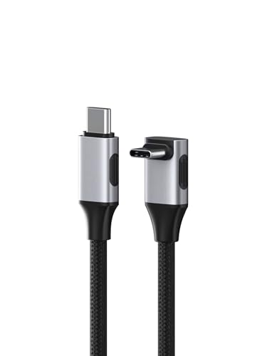 USB4 Cable, Right Angle 90Degree Braided 80Gbps, 240W Fast Charging, 8K@60Hz USB4 V2.0 USB-C Cable, fits for iPhone 17 16 15 Pro Max, iPad Pro, MacBook, Thunderbolt 5/4 (Middle 90 Degree, 3.3FT)