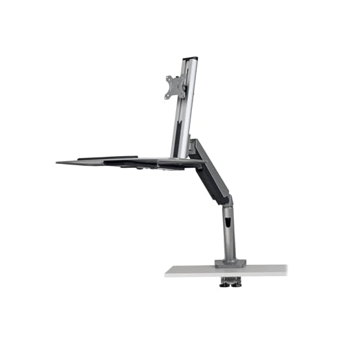 Tripp Lite Desk Mount for Sit Stand Desktop Workstation Height-Adjustable Standing Desk, Single Display (WWSS1332C) - style: Desk-Clamp w/ Mount 13-32"