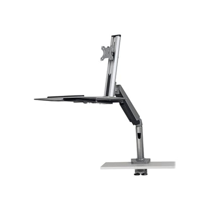 Tripp Lite Desk Mount for Sit Stand Desktop Workstation Height-Adjustable Standing Desk, Single Display (WWSS1332C) - style: Desk-Clamp w/ Mount 13-32"