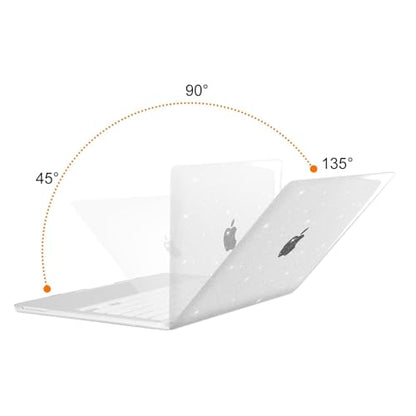 MOSISO Sparkly Glitter Case Compatible with MacBook Neo Case 13 inch 2026 | Model A3404 with A18 Pro Chip, Crack-Resistant Protective Hard Shell Case&Keyboard Cover&ScreenFilm&Pouch, Transparent - color: Transparent
