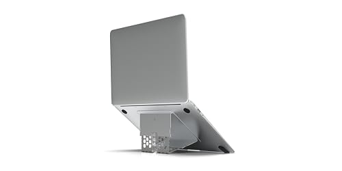Paper-Thin Stand for MacBook, Laptop Riser, Slim Portable Ergonomic Ventilated Stand, 6 Adjustable Heights from 2.1" to 3.6", Compatible with Laptops Up to 18”, US Patented (Silver) - color: Silver