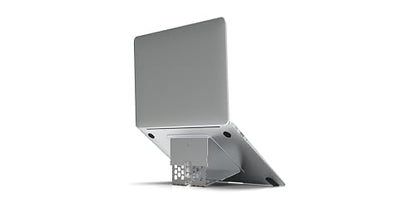 Paper-Thin Stand for MacBook, Laptop Riser, Slim Portable Ergonomic Ventilated Stand, 6 Adjustable Heights from 2.1" to 3.6", Compatible with Laptops Up to 18”, US Patented (Silver) - color: Silver