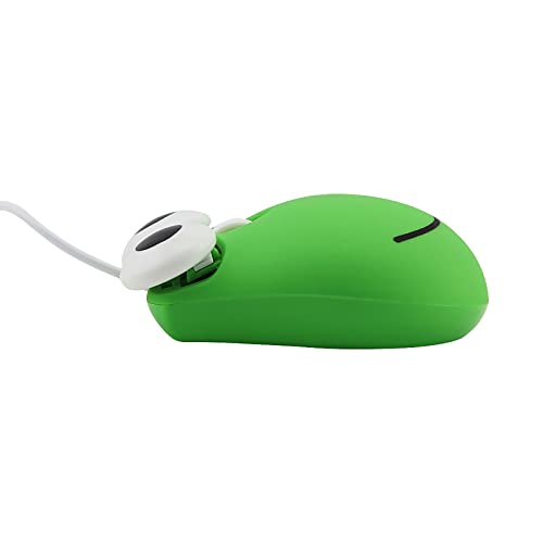 Sokelinn-six Wired Cute Mouse, USB Wired Mause for Kids with Lovely Cartoon Shaped, 1600PDI 3 Buttons Ergonomic Mini Mice for PC Laptop Desktop (Green Frog) - color: Green Frog