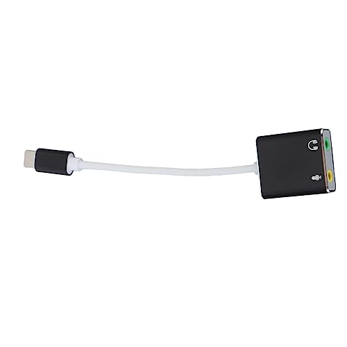 RiToEasysports USB C Microphone Adapter Aluminum Alloy Type C Sound Card 7.1 Channel External USB Sound Card Plug and Play 3.5mm Audio Output for Laptop Desktop Gaming