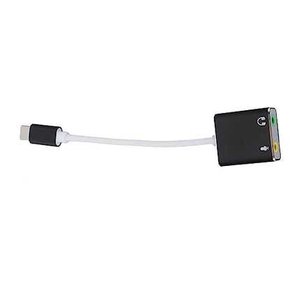 RiToEasysports USB C Microphone Adapter Aluminum Alloy Type C Sound Card 7.1 Channel External USB Sound Card Plug and Play 3.5mm Audio Output for Laptop Desktop Gaming