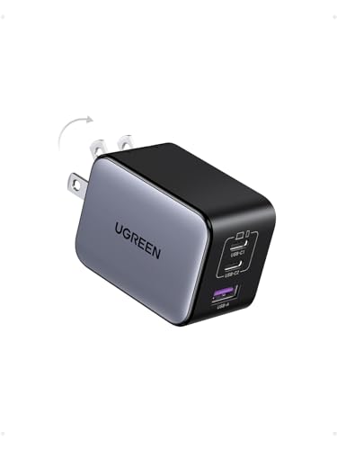 UGREEN Nexode X 65W GaN USB C Wall Charger, 3-Port PPS Ultra Compact Foldable Fast Charger for MacBook Pro/Air, iPhone 17/16/15 Series, Galaxy S25/S24, Pixel 10/9, iPad Pro, Steam Deck