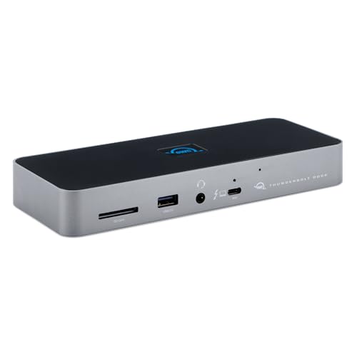 OWC 11-Port Thunderbolt Dock for Mac/PC with 96W PD and 3X Thunderbolt 4 | Thunderbolt 4 dock, 40Gb/s, 96W charging, 3x Thunderbolt 4, 3x USB A 10Gb/s, USB 2.0, 1GbE, SD UHS-II, 3.5mm audio - size: DOCK, style: Thunderbolt 4
