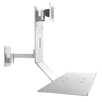 Laptop Desk Mount Stand, Monitor Wall Mount, Adjustable Laptop Holder Bracket with 24-inch Wide Tray, 10kg Load Capacity and Durable Material, Stable Structure, for Working, Studying