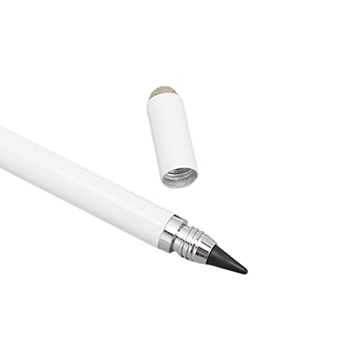 3 in 1 Stylus Pen, Universal Capacitive Stylus with 3 Replaceable Tips, No Battery Needed Touch Screen Pen fo Tablet, Phone, Drawing & Writing (White)