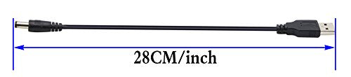 USB 2.0 A Male to DC 5.5x2.1mm Male Adapter Cable 5 Volt DC Barrel Power Jack Charging Cable for Tablet, Electronic Dog, Access Control Attendance (28CM/11inch, DC 5.5x2.1mm)(2packs) - color: 28CM DC 5.5x2.1mm