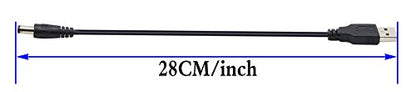USB 2.0 A Male to DC 5.5x2.1mm Male Adapter Cable 5 Volt DC Barrel Power Jack Charging Cable for Tablet, Electronic Dog, Access Control Attendance (28CM/11inch, DC 5.5x2.1mm)(2packs) - color: 28CM DC 5.5x2.1mm