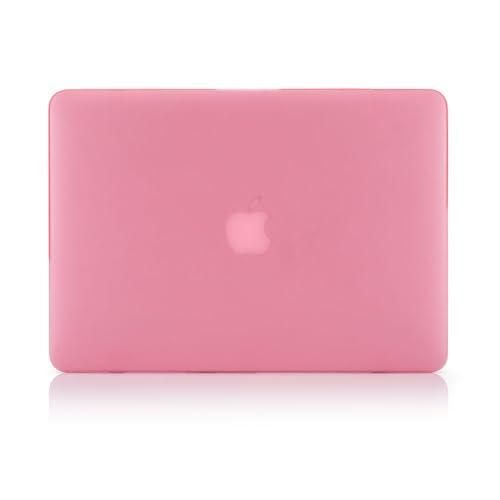 RUBAN Case For MacBook Retina Pro 15 inch A1398 (2015-2012) , Plastic Smooth Matte Hard Case Shell with TPU Keyboard Cover, Pink - color: Pink