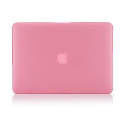 RUBAN Case For MacBook Retina Pro 15 inch A1398 (2015-2012) , Plastic Smooth Matte Hard Case Shell with TPU Keyboard Cover, Pink - color: Pink