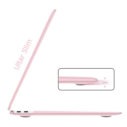 B BELK Compatible with MacBook Air 13 inch Case 2022 2021 2020 2019 2018 Release A2337 M1 A2179 A1932 with Touch ID, Plastic Laptop Hard Shell Case + Keyboard Cover + Screen Protector, Rose Quartz | A2337 A2179 A1932, Matte Plastic Hard Shell for MacBook