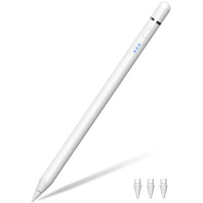 Stylus Pen for Apple iPad 2018–2026, Wireless Charging iPad Pencil 2nd Generation &1st Generation with Tilt Sensitivity& Palm Rejection, 2X Fast Charge Pencil for iPad A16 Pro 11/12.9/13, Air, Mini - color: White