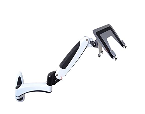 8KG GM112W-LP1 Full Motion Aluminum Gas Spring Dual Arm Laptop Wall Mounted Bracket Stand Grommet Hole Clamp Notebook Tray(DL-GM112W-LP20) - color: Dl-gm112w-lp20