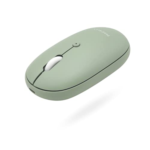 Macally Wireless Bluetooth Mouse - Quiet, Comfortable, Rechargeable for MacBook Air/Pro, Mac, iMac, Apple iPad - Wireless Mouse for Laptop, Windows PC Desktop - color: Green