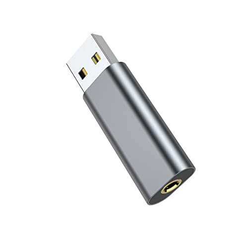 USB to 3.5mm Jack Audio Headset Adapter, PS4/PS5/PC/Laptop Compatible with Built-in Chip. Plug and Play