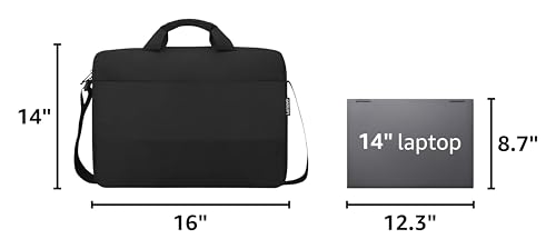 Lenovo Laptop Shoulder Bag T215 15.6 inch - Black- Slip Laptop Compartment - Front Zippered Pocket - Adjustable Strap