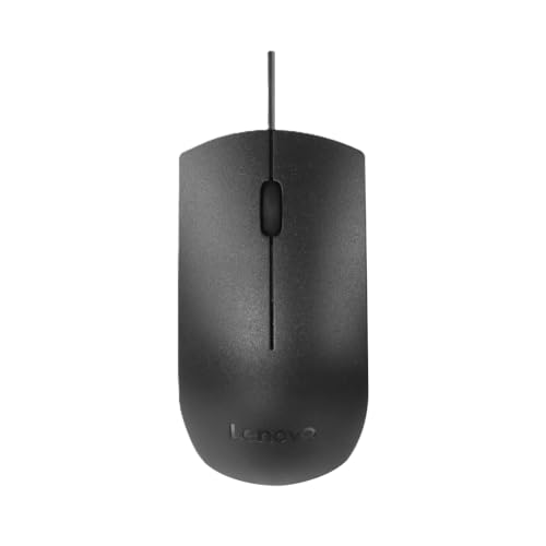 Lenovo USB-C Wired Mouse, Full Size, Ambidextrous Design, Black, Ergonomic Shape, Precision Sensor, Plug-and-Play for Right and Left-Handed Users, Durable Performance Gaming PC - color: Black 305