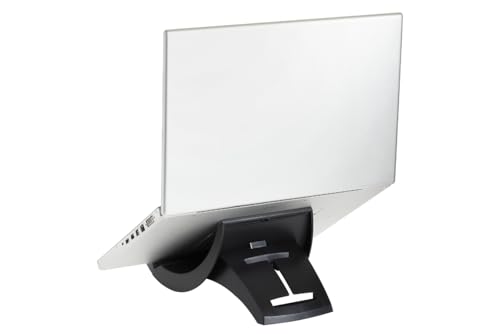 3M Vertical Notebook Computer Riser With Cable Management, 9" X 12" X 6.5" To 9.5", Black/charcoal Gray, Supports 20 Lbs - size: 8.8" x 7.8" x 6.4"