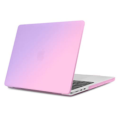 Teryeefi Case for MacBook Air 13.6 Inch Model A3240 A3113 A2681 (2022-2025 Release), Laptop Hard Case+USB 3 Adapter+Keyboard Cover+Stickers for MacBook Air 13 inch M4 M3 M2, Gradient Fink to Purple - color: Gradient Pink to Purple