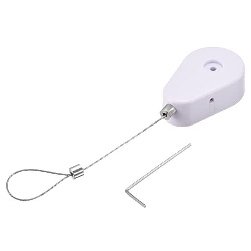 MECCANIXITY Retractable Cable Lock with Self-Adhesive, Remote Control Security Lock Anti-Lost Rope Hardware Cable Lock 600g Tensile Force White - color: White