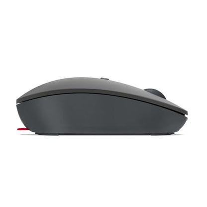 Lenovo Go Multi-Device Wireless Mouse, 2.4GHz Nano USB-C Receiver, Bluetooth, Adjustable DPI, USB-C Rechargeable Battery, Qi Wireless Charging, Ambidextrous, GY51C21211, Grey - color: Grey
