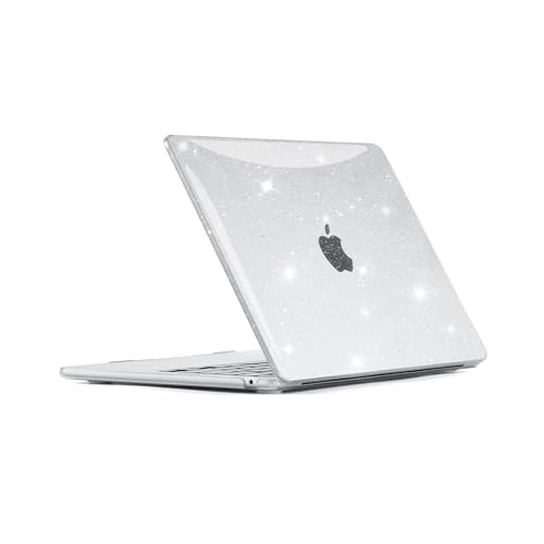 EooCoo Case Compatible with MacBook Air 13 inch M5 2026-2022 M4 M3 M2 A3449 A3240 A3113 A2681, Crystal Hard Shell Scratch Resistant Protective Cover for Mac Air 13.6 inch, Sparkly Clear - color: Sparkly Clear, size: Air 13.6-inch