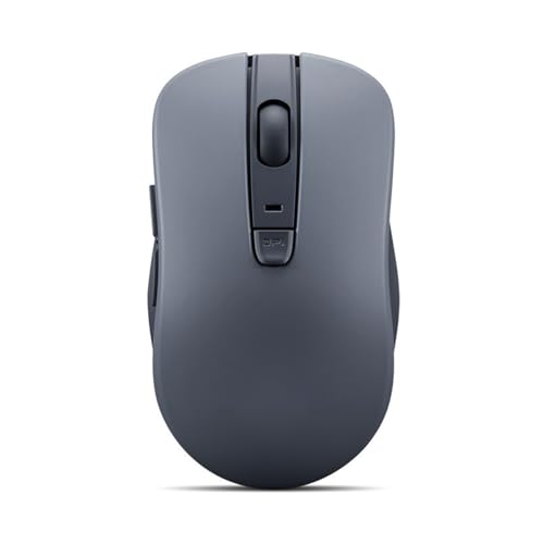 Lenovo Bluetooth Silent Mouse (WL300) - 5 Button Computer Mouse with Silent Left & Right Click – Sculpted Grip, Microsoft Swift Pair, Up to 1600 DPI (Grey) - color: WL300 Grey