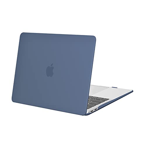 MOSISO Compatible with MacBook Air 13 inch Case M1 2022-2018 | Touch ID Plastic Hard Shell Cover Compatible with MacBook Air 13.3 inch Case, A2337 M1 A2179 A1932, Steel Blue - color: Steel Blue