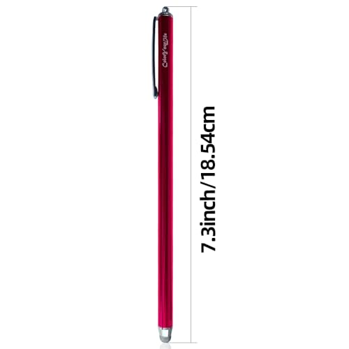 3-Pack 7.3’’ Fine Micro-Knit Mesh Tip Capacitive Stylus Pens for Touch Screens with Replaceable Mesh Tips, Extra Long Universal Stylus Pens and Cleaning Cloth (Black, Blue, Red) - color: Black, Blue, Red