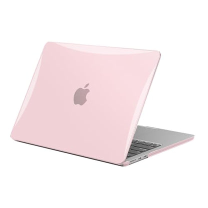 EooCoo Case Compatible with MacBook Air 13 inch M5 2026-2022 M4 M3 M2 A3449 A3240 A3113 A2681, Crystal Hard Shell Scratch Resistant Protective Cover for Mac Air 13.6 inch, Pink - color: Crystal Pink, size: Air 13.6-inch