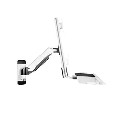 Monitor Stand- Wall Mount Monitor Bracket Single Arm with Tray Single Screen for 15-27 Inch Screen Adjustable Desk Mount