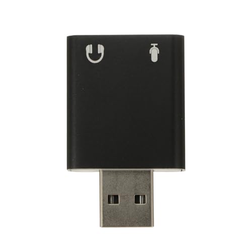 GALPADA USB 7.1 External Sound Card Audio Adapter for Laptop and Pc, Aluminum Alloy USB Stereo Audio Adapter with Headphone and Microphone Jack, Plug and Play for Live Streaming