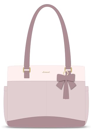 LOVEVOOK Laptop Tote Bag for Women with 3 Separate Pocket Work Bag with Large Cup Holder Computer Briefcase for Teacher Nurse - color: Pink, size: 15.6 Inch