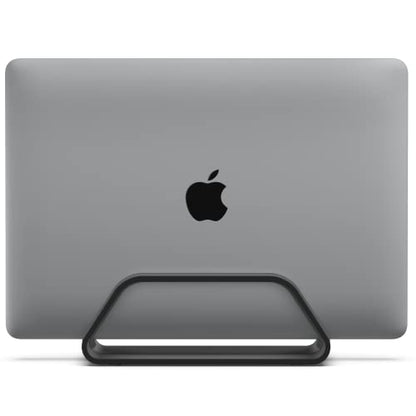 HumanCentric Vertical Laptop Stand Compatible with MacBook Pro and MacBook Air, Holder for Personal Computer Desk Stand, Aluminium, Exchangeable Inserts to Fit Different Device Models, Black - color: Black
