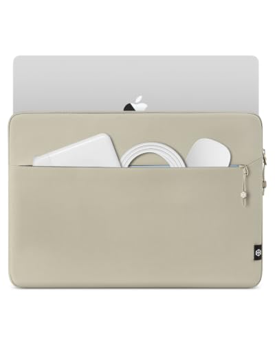 Sanctum 360° Protective Laptop Sleeve Case 14-Inch, Compatible with MacBook Pro Slim Laptop Bag with Accessory Pocket for Office Business Commute Khaki - color: Khaki, size: 14-inch for New MacBook Pro