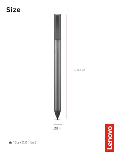 Lenovo USI Stylus Pen, Chrome OS Support, 4,096 Levels of Pressure Sensitivity, 150 Days Battery Life, AAAA Battery, Works with Chromebook, GX81B10212,Grey - style: USI