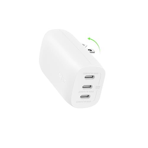 Belkin 3-Port USB C Charger Block 67W - PPS, USB-C PD3.1 Super Fast Charging Charger - Samsung Galaxy S25, Apple iPhone 17, Air, Pro, MacBook, AirPods, Apple Watch, Nintendo Switch 2 & More - White - style: White
