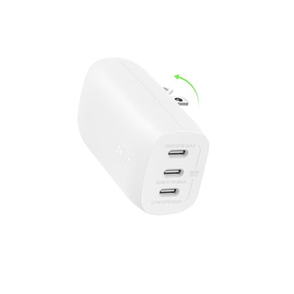 Belkin 3-Port USB C Charger Block 67W - PPS, USB-C PD3.1 Super Fast Charging Charger - Samsung Galaxy S25, Apple iPhone 17, Air, Pro, MacBook, AirPods, Apple Watch, Nintendo Switch 2 & More - White - style: White