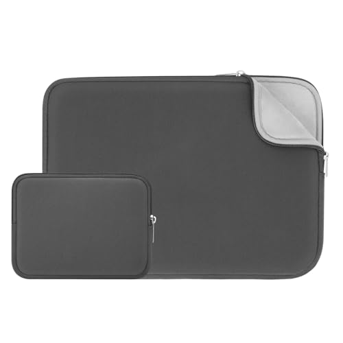 RAINYEAR 14 Inch Laptop Sleeve Carrying Case with Accessories Pouch, Gray | Protective Soft Fluffy Lining Portable Carrying Bag Compatible with 14 Inch Notebook Computer Chromebook - color: Gray(upgraded Version), size: 14"