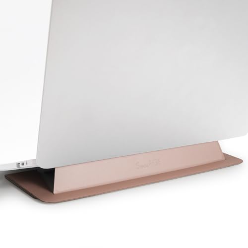 Laptop Stand for Desk, Office, Ergonomic Notebook Stand, Foldable & Portable Travel FlatStand, Lightweight, Anti-Slip, Compatible with MacBook Air, Pro, and Up to 15.4" Laptops (Dusky Rose) - color: Dusky Rose