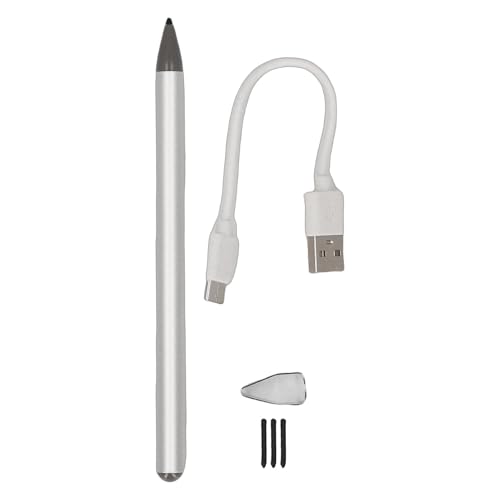 Rechargeable Active Stylus Pen, MPP 2.0 Tilt Sensing Stylus, 4096 Pressure Levels, Fast Charging, Magnetic Attachment Stylus Pen for Drawing Note Taking - color: Silver