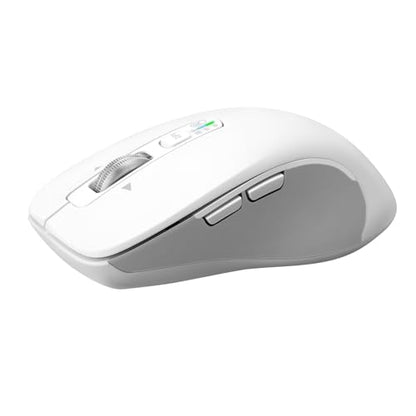 CITLLA Wireless Bluetooth Mouse (USB + BT1 + BT2), Full Size, 4-Way Scrolling, Multi-Device Silent Mouse for Computer, Laptop, iPad, MacBook (White) - color: White